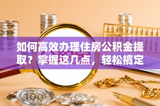 柯城如何高效办理住房公积金提取？掌握这几点，轻松搞定！